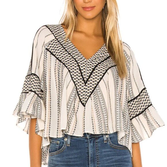 Free People Tops - Free People Women's Runnin On A Dream 100% Cotton Embroidered Crop Top - S